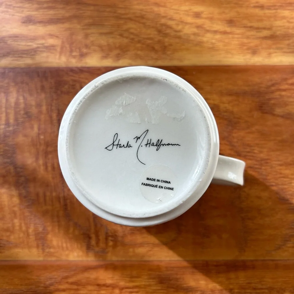 Anthropologie Starla Halfmann Floral Initial N letter Mug - Picture 4 of 4